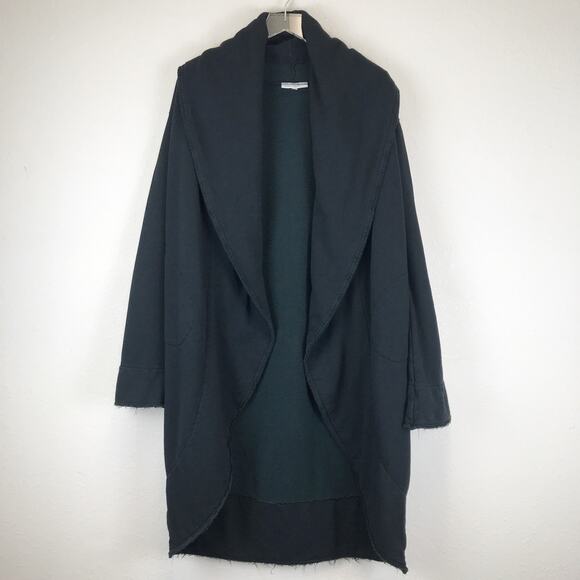 Bryn Walker Wrap Coat Bamboo Blend Shawl Collar Oversized Lagenlook Jacket Black - Picture 1 of 15